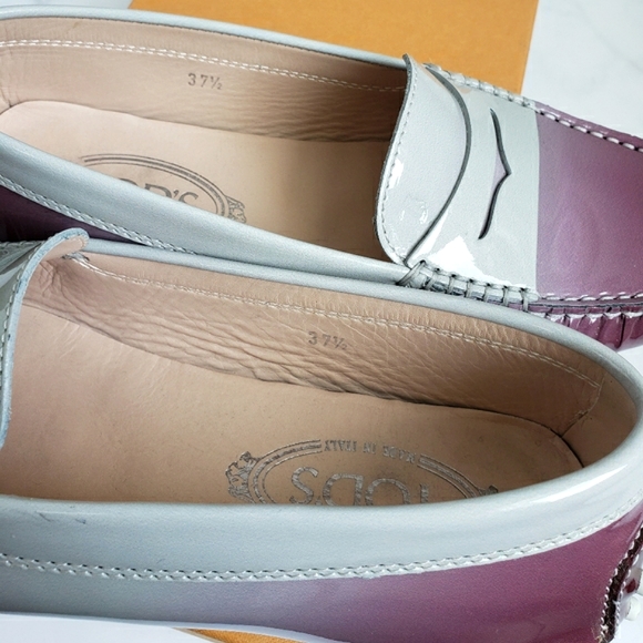 Tods Gommino Patent Loafers Sz 37.5 - Picture 9 of 11